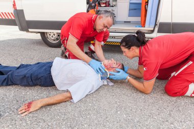 Rescue Team Providing First Aid