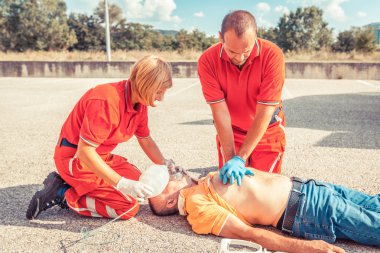 Rescue Team Providing First Aid