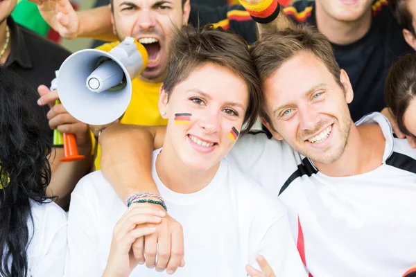Duitse Supporters in het stadion — Stockfoto