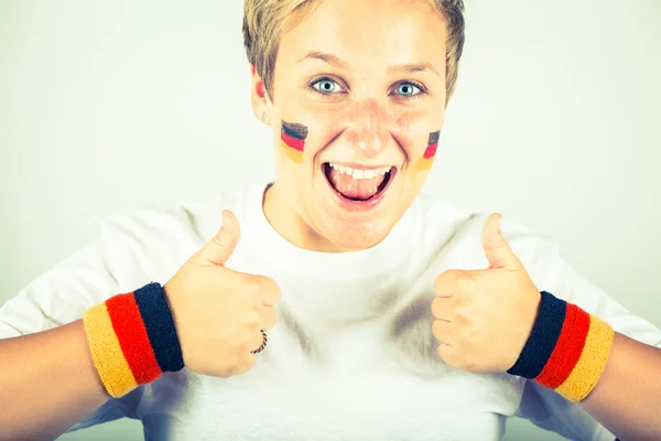 Glücklicher deutscher Unterstützer — Stockfoto