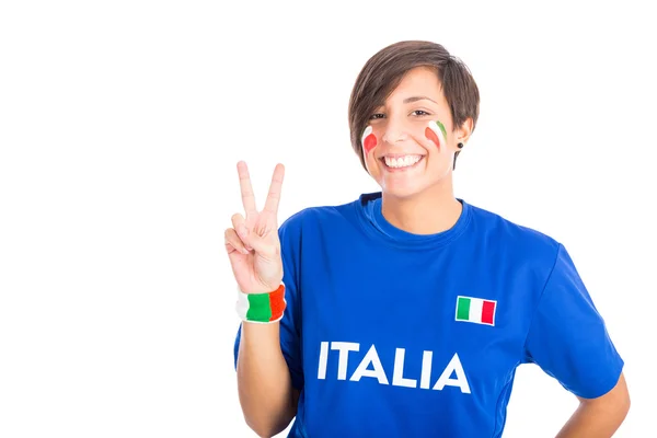 Supporter italien sur fond blanc — Photo