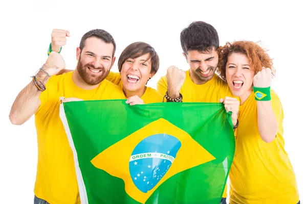 Group of Brazilian Supporters — Stock Photo, Image