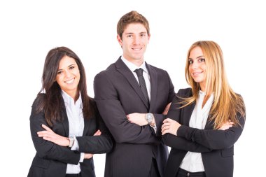 beyaz zemin üzerine genç iş takım