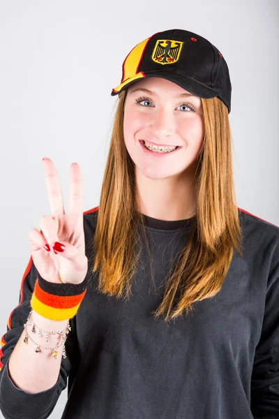 Unga tyska kvinnliga anhängare — Stockfoto