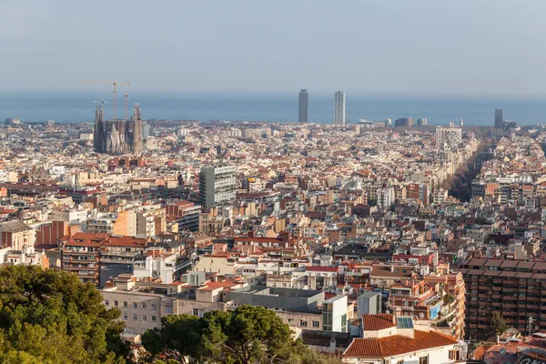 Πανοραμική θέα της Βαρκελώνης — Φωτογραφία Αρχείου