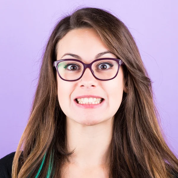 Retrato de mulher jovem bonita — Fotografia de Stock