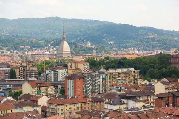 Turin, Włochy, widok z lotu ptaka — Zdjęcie stockowe