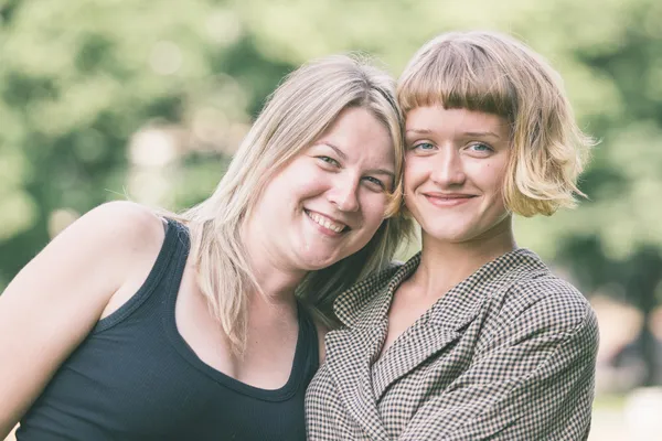 Two Russian Girls at Park — Stock Photo, Image