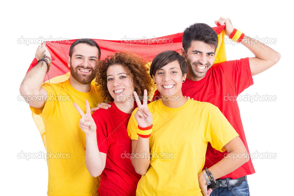 Spain Supporters on White Background
