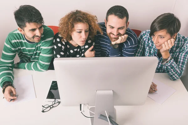 Group of Students with Computer — Stock Photo, Image