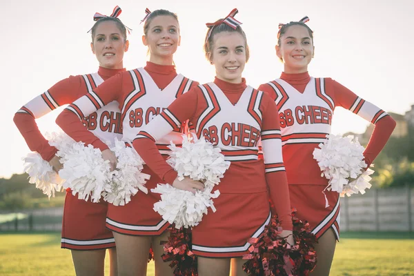 Group of Cheerleaders in the Field — Stock Photo, Image