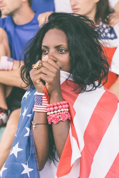 Besorgte amerikanische Unterstützer — Stockfoto