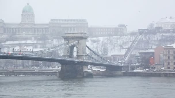 Budapeste sob a neve — Vídeo de Stock