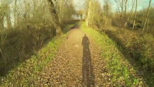 Montar bicicleta de montaña — Vídeos de Stock