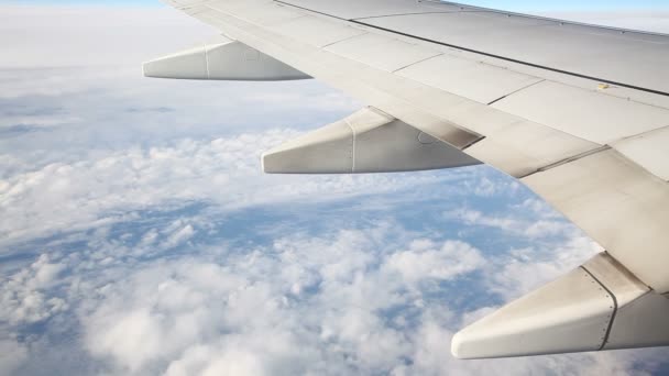 Clouds from airplane window — Stock Video