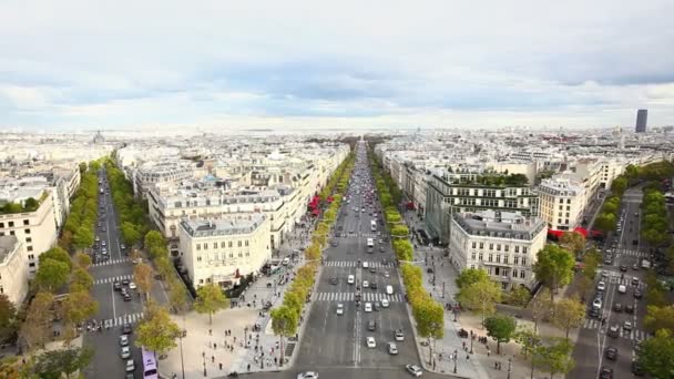 Paris från Triumfbågen — Stockvideo