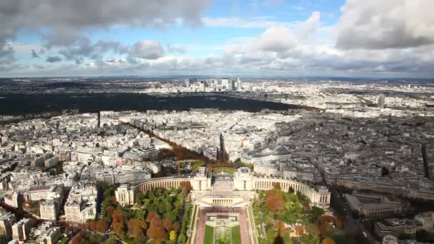 Париж от Эйфелевой башни — стоковое видео