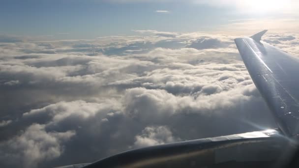 Pencere koltuk görünümünden uçak — Stok video