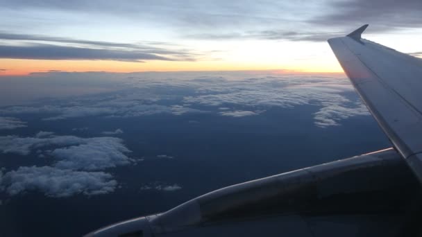 Window seat view from airplane — Stock Video