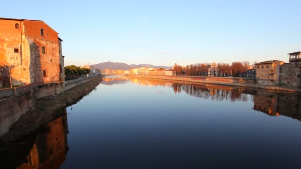 Pisa e il fiume Arno — Video Stock