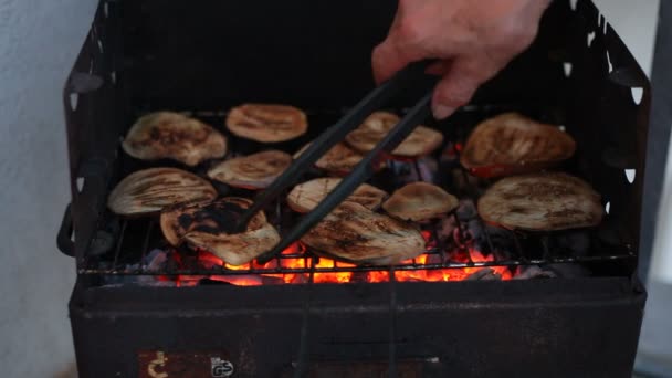 Beringelas grelhadas — Vídeo de Stock