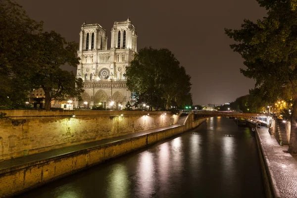 Notre Dame Cathedral by Night Stock Image