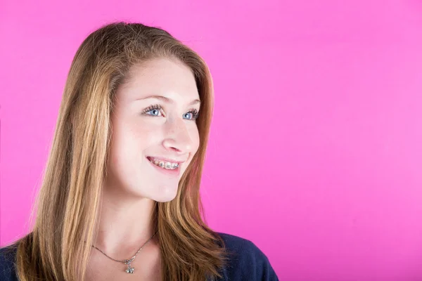 Beautiful Girl with Braces — Stock Photo, Image