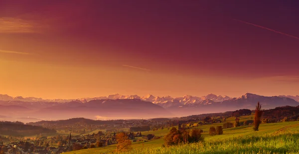 Salida del sol en Suiza —  Fotos de Stock