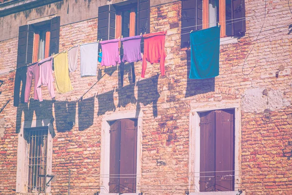 Cultura Italiana Fachadas Venecianas Efecto Color Desvanecido Venecia Rica Pobre — Foto de Stock
