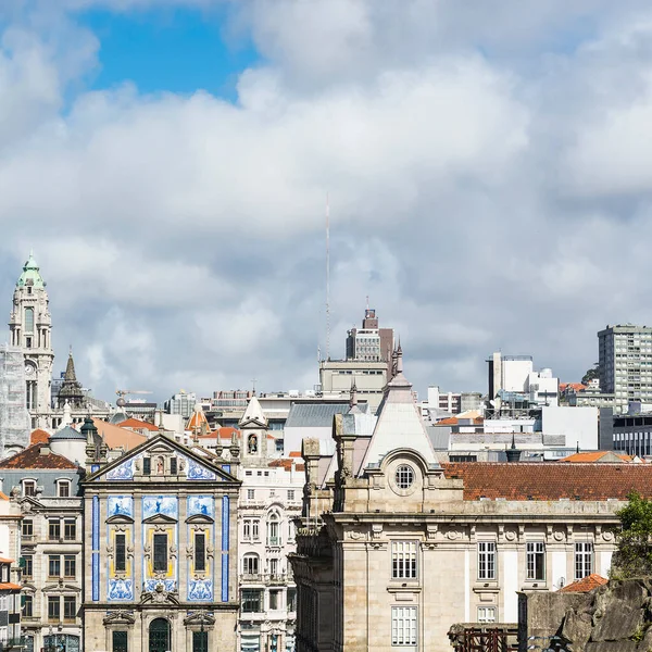 Pohled Historické Centrum Města Porto Tradiční Portugalské Fasády Zdobí Keramické — Stock fotografie