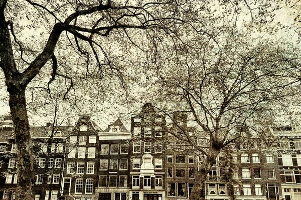 Edificios Históricos Ciudad Amsterdam Casas Ladrillo Holandesas Típicas Holanda Estilo — Foto de Stock