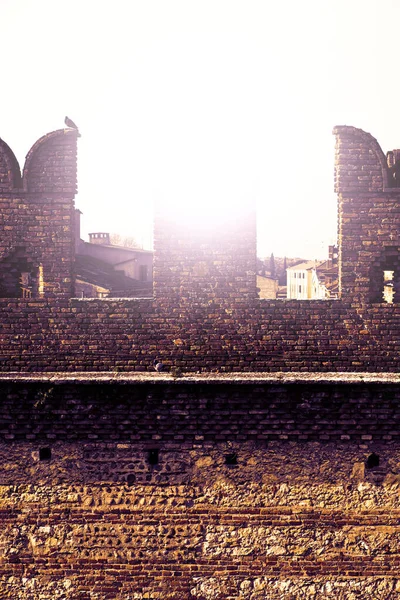 Ponte Castel Vecchio Ponte Scaliger Uma Ponte Fortificada Verona Norte — Fotografia de Stock