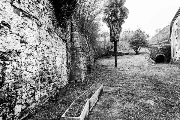 Mur Forteresse Délabré Ville Peschiera Del Garda Sur Les Rives — Photo