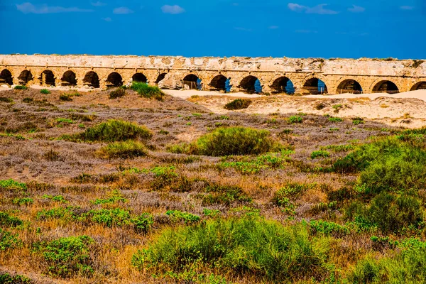 Antikes Römisches Aquädukt Der Mittelmeerküste Israels Den Sanddünen — Stockfoto