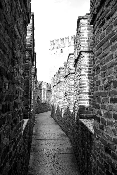 Ponte Castel Vecchio Ponte Scaligero Ponte Fortificato Verona Nel Nord — Foto Stock