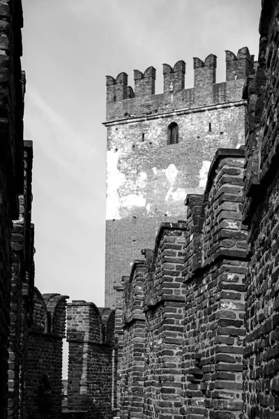 Ponte Castel Vecchio Ponte Scaligero Ponte Fortificato Verona Nel Nord — Foto Stock