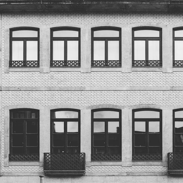 Fachada Tradicional Portuguesa Por Vezes Decorada Com Azulejos Cerâmica Centro — Fotografia de Stock