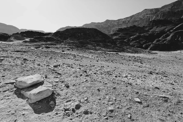 Одиночество Пустота Скалистых Холмов Пустыни Негев Израиле Захватывающий Дух Пейзаж — стоковое фото