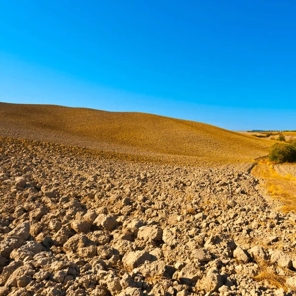 Colline Ammassate Della Toscana Autunno Terreni Agricoli Coltivati Italia — Foto Stock