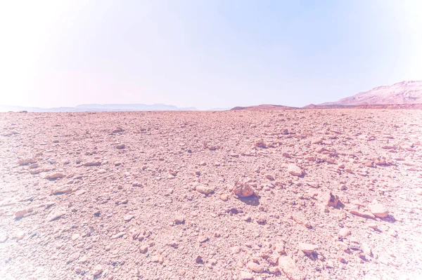 Paisagem Tirar Fôlego Das Formações Rochosas Deserto Israel Efeito Cor — Fotografia de Stock