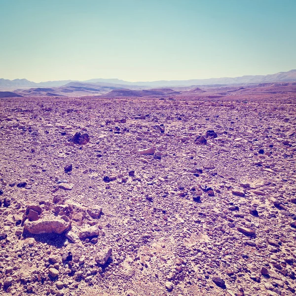 Rocky Hills Del Deserto Del Negev Israele Tramonto Effetto Instagram — Foto Stock