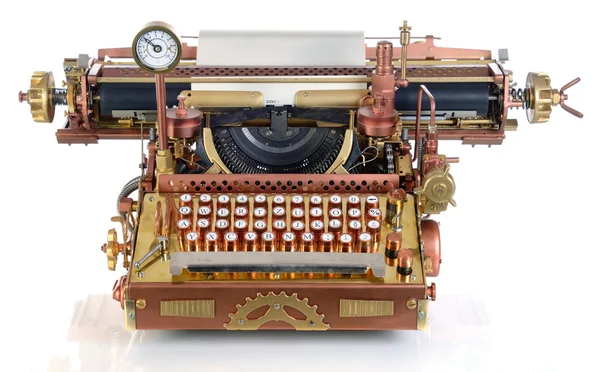 Steampunk-Schreibmaschine. Stockbild