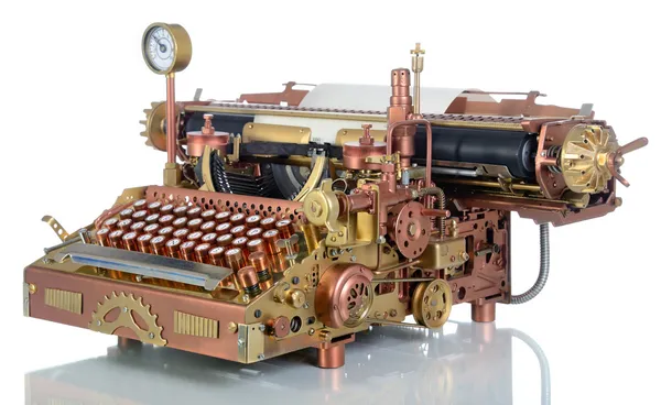 Пишущая машинка Steampunk . — стоковое фото