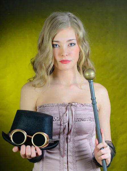 Steampunk kvinna. — Stockfoto