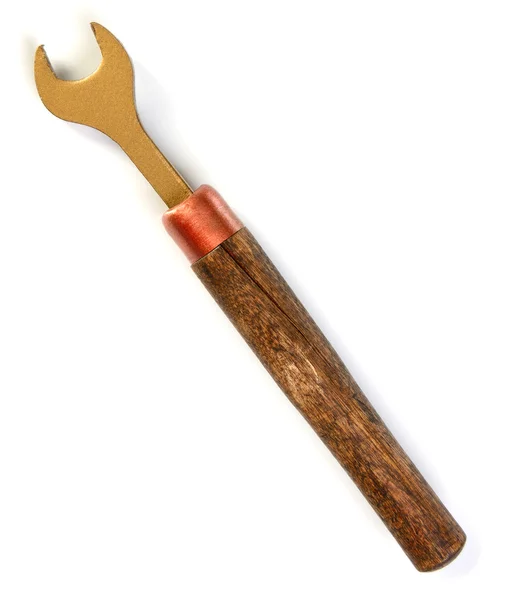 Wrench with wooden handle. — Stock Photo, Image