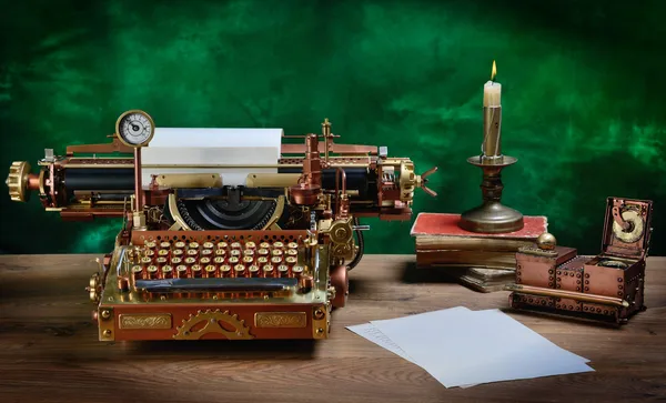 Steampunk-Schreibmaschine. — Stockfoto