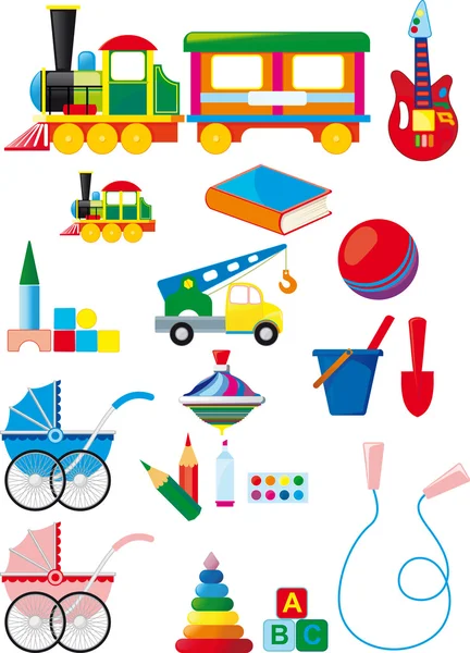 Ensemble de jouets pour enfants — Image vectorielle