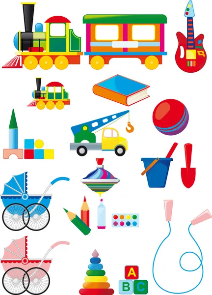 Conjunto de juguetes para niños — Vector de stock