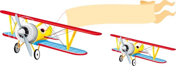 Flugzeug mit Banner — Stockvektor