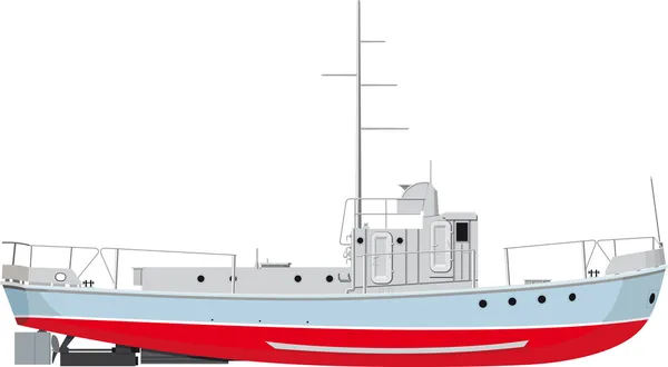 Barco de pesca — Vector de stock